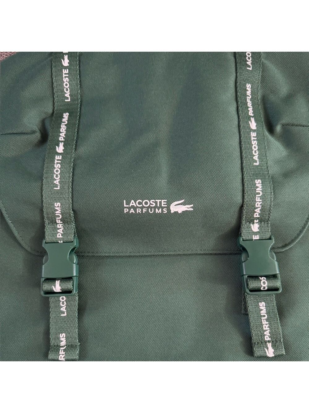 Lacoste Parfums Men's Drawstring Backpack Green Authentic New - Picture 11 of 15